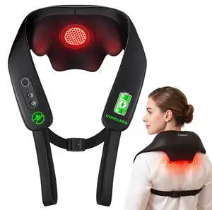 Cordless Neck Massager with Graphene Heating & Brushless Motor, Compact Design Back and Shoulder Massager for Pain Relief Deep Tissue, Hands-Free Straps, 4D Shiatsu Kneading, Gift for Dad Mom Cordless Neck Massager with Graphene Heating & Brushless Motor, Compact Design Back and Shoulder Massager for Pain Relief Deep Tissue, Hands-Free Straps, 4D Shiatsu Kneading, Gift for Dad Mom