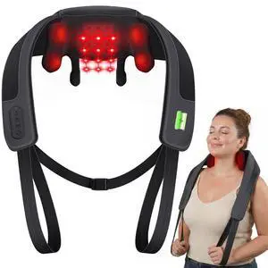 Red Light Neck Massager with Heat, 6D Shiatsu, 660nm & 850nm Red Light Neck Massager with Heat, 6D Shiatsu, 660nm & 850nm