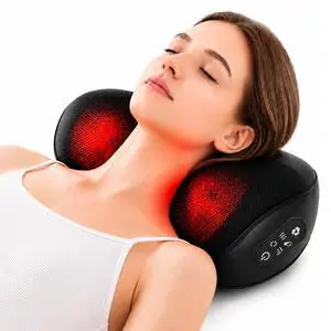 Neck Massager Pillow with Heat, Rechargeable Cordless Shiatsu Neck and Shoulder Massager, 3D Deep Kneading Deep Tissue Massage Pillow with Cervical Support for Home Office Travel Neck Massager Pillow with Heat, Rechargeable Cordless Shiatsu Neck and Shoulder Massager, 3D Deep Kneading Deep Tissue Massage Pillow with Cervical Support for Home Office Travel