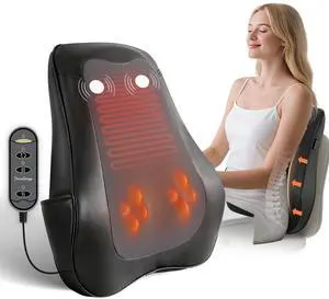 Back Massager for Pain Relief Deep Tissue, Kneading Shiatsu Neck and Back Massager with Heat, Massager for Back and Shoulder Pain, Gifts for Women Men Home Office Back Massager for Pain Relief Deep Tissue, Kneading Shiatsu Neck and Back Massager with Heat, Massager for Back and Shoulder Pain, Gifts for Women Men Home Office