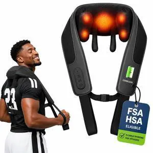 HSA Cordless Neck Massager with Heat, FSA Eligible Hands-Free Wearable Shiatsu Shoulder Massager for Home, Office or Travel, Rechargeable Relaxation Gifts for Men, for Pain Relief Deep Tissue HSA Cordless Neck Massager with Heat, FSA Eligible Hands-Free Wearable Shiatsu Shoulder Massager for Home, Office or Travel, Rechargeable Relaxation Gifts for Men, for Pain Relief Deep Tissue