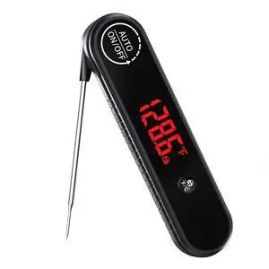 Digital Meat Thermometer, 0.3s Instant Read, Waterproof, Black Digital Meat Thermometer, 0.3s Instant Read, Waterproof, Black