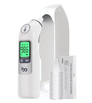Ear Thermometer for Adults and Kids, 1-Second Infrared Digital Thermometer with 30 Memory Recall, 3-Color Fever Alarm, Silent Mode, 21 Disposable Probe Covers, Storage Case Ear Thermometer for Adults and Kids, 1-Second Infrared Digital Thermometer with 30 Memory Recall, 3-Color Fever Alarm, Silent Mode, 21 Disposable Probe Covers, Storage Case