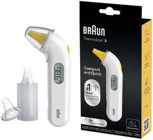 ThermoScan 3 Ear Thermometer, Fast 1 Second Measurement, Audio Fever Indicator, Digital Display, Baby and Infant Friendly, No. 1 Brand Recommended by Pediatricians ThermoScan 3 Ear Thermometer, Fast 1 Second Measurement, Audio Fever Indicator, Digital Display, Baby and Infant Friendly, No. 1 Brand Recommended by Pediatricians