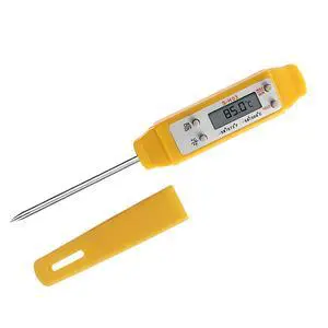 Meat Thermometer - Digital Food Thermometer for Cooking Kitchen - Automatic Calibration Pen Style Electronic Pocket Thermometer for Water Temperature, Barbecue (Yellow) Meat Thermometer - Digital Food Thermometer for Cooking Kitchen - Automatic Calibration Pen Style Electronic Pocket Thermometer for Water Temperature, Barbecue (Yellow)
