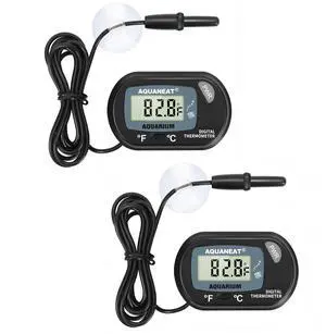 2 Pack Aquarium Thermometer, Fish Tank Thermometer, Digital Temperature Test, with Large LCD Display 2 Pack Aquarium Thermometer, Fish Tank Thermometer, Digital Temperature Test, with Large LCD Display