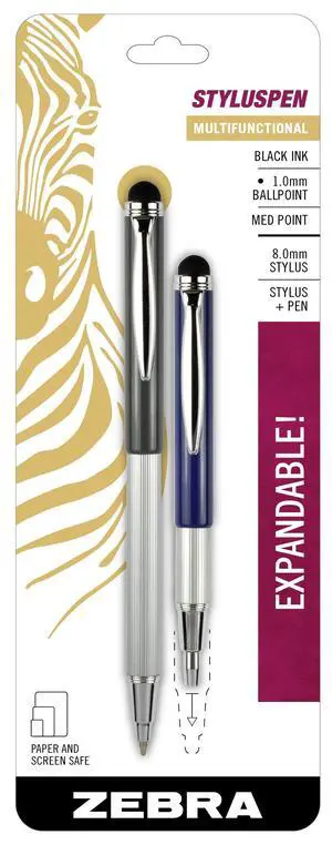 Expandable StylusPen Ballpoint Pen, Black Ink, 1.0mm, 2-Pack Expandable StylusPen Ballpoint Pen, Black Ink, 1.0mm, 2-Pack