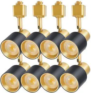 10W H Track Lighting Heads 3000K Warm White Track Light Head Flxible Bright Black Gold Dimmable LED Track Lighting Fixtures for Accent Kitchen Office, Flicker Free CRI90+ 24° 900lm Pack of 8 10W H Track Lighting Heads 3000K Warm White Track Light Head Flxible Bright Black Gold Dimmable LED Track Lighting Fixtures for Accent Kitchen Office, Flicker Free CRI90+ 24° 900lm Pack of 8