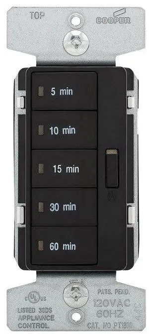PT18M-BK 1800W 15 Amp 5-Button Minute Timer with Off Single-Pole, Black PT18M-BK 1800W 15 Amp 5-Button Minute Timer with Off Single-Pole, Black