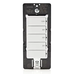 Countdown Timer Switch for household lights, heaters and exhaust fans, 2-4-8-12 hour, No Neutral Wire Required, Single Pole, 15A, 1/2 HP/9.8A Fan/Motor, DT112-1LW, White Countdown Timer Switch for household lights, heaters and exhaust fans, 2-4-8-12 hour, No Neutral Wire Required, Single Pole, 15A, 1/2 HP/9.8A Fan/Motor, DT112-1LW, White