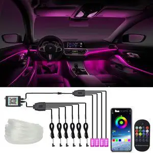 Car LED Lights Interior Light, 10 in 1 Car Ambient Lighting Kits with 315in Fiber Optic, APP Control, Car Accessories Multicolor RGB Neon Car LED Strip Lights with Music Sync Mode and DIY Mode Car LED Lights Interior Light, 10 in 1 Car Ambient Lighting Kits with 315in Fiber Optic, APP Control, Car Accessories Multicolor RGB Neon Car LED Strip Lights with Music Sync Mode and DIY Mode