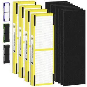 FLT4825 HEPA Filter B Replacement Compatible with G-Guardian Air Purifiers AC4825 AC4825E AC4825W AC4300 AC4800 AC4900 AC4850,4 H13 True HEPA Filters+8 Carbon Pre-Filters FLT4825 HEPA Filter B Replacement Compatible with G-Guardian Air Purifiers AC4825 AC4825E AC4825W AC4300 AC4800 AC4900 AC4850,4 H13 True HEPA Filters+8 Carbon Pre-Filters