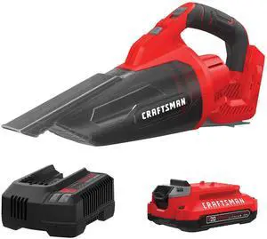 V20 Cordless Hand Vacuum, 45 CFM, 2 Stage Filtration System with Filter, Battery and Charger Included (CMCVH001C1) V20 Cordless Hand Vacuum, 45 CFM, 2 Stage Filtration System with Filter, Battery and Charger Included (CMCVH001C1)