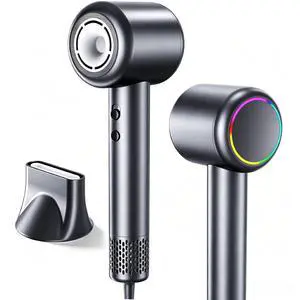 High Speed Hair Dryer, 160000 RPM Brushless Metal Motor with 500M Negative Ions, 1500W Professional Low Noise Blow Dryer with 2 Speed 4 Heat, NTC Thermostat, Compact Travel Hairdryer for Home Salon High Speed Hair Dryer, 160000 RPM Brushless Metal Motor with 500M Negative Ions, 1500W Professional Low Noise Blow Dryer with 2 Speed 4 Heat, NTC Thermostat, Compact Travel Hairdryer for Home Salon