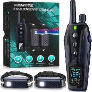 Dog Shock Collar 2 Dogs(15-150lbs) with Flashing Light for Night Walks,4500FT Dog Training Collar Adjustable Pitch Beep(1-8), Vibration(1-16), Safe Shock(1-99), and Keypad Lock Dog Shock Collar 2 Dogs(15-150lbs) with Flashing Light for Night Walks,4500FT Dog Training Collar Adjustable Pitch Beep(1-8), Vibration(1-16), Safe Shock(1-99), and Keypad Lock