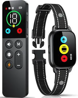Dog Training Collar with Remote, Smart Dog Shock Collar with 3 Training Modes and Training Icons, Waterproof Electric Dog Shockers for Large and Medium Dogs (8-120 LBS) Dog Training Collar with Remote, Smart Dog Shock Collar with 3 Training Modes and Training Icons, Waterproof Electric Dog Shockers for Large and Medium Dogs (8-120 LBS)