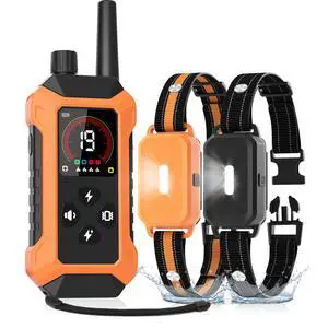 Dog Shock Collar with Light 2 Pack (5150Lbs), 4400FT Waterproof 2 Dog Training Collar with Remote Control 5 Training Modes Rechargeable Electric Dog Collar, E Collars for Small Medium Large Dogs Dog Shock Collar with Light 2 Pack (5150Lbs), 4400FT Waterproof 2 Dog Training Collar with Remote Control 5 Training Modes Rechargeable Electric Dog Collar, E Collars for Small Medium Large Dogs