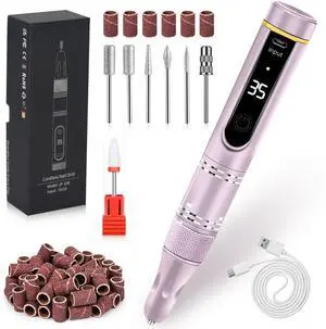 Nail Drill Professional Drill Nails Cordless 35000RPM E Filer for Nails Electric Nail Drill Wireless Nail File Drill Rechargeable Electric Nail File for Acrylic Gel Nails Nail Drill Professional Drill Nails Cordless 35000RPM E Filer for Nails Electric Nail Drill Wireless Nail File Drill Rechargeable Electric Nail File for Acrylic Gel Nails