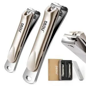3-in-1 Professional Nail Clipper Set - Stainless Steel Large/Medium Flat-Edge Clippers with Built-in Nail File, Champagne-Colored Nail Care Tools, Exquisitely Gift-Packaged for Home & Travel Use 3-in-1 Professional Nail Clipper Set - Stainless Steel Large/Medium Flat-Edge Clippers with Built-in Nail File, Champagne-Colored Nail Care Tools, Exquisitely Gift-Packaged for Home & Travel Use