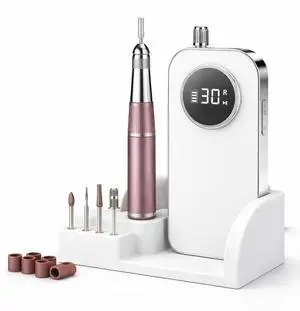 45000 RPM Nail Drill - Brushless Cordless Efile LCD Display & Heat Reduction Tech for Acrylic Gel Nails (White) 45000 RPM Nail Drill - Brushless Cordless Efile LCD Display & Heat Reduction Tech for Acrylic Gel Nails (White)