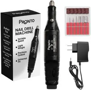 Professional Corded Electric Nail Drill Machine Kit | Plug-in Nail Drill (E File) for Acrylic Nails, Gel Polish Removal, Shaping & Buffing with Drill Bits & Sanding Bands Professional Corded Electric Nail Drill Machine Kit | Plug-in Nail Drill (E File) for Acrylic Nails, Gel Polish Removal, Shaping & Buffing with Drill Bits & Sanding Bands
