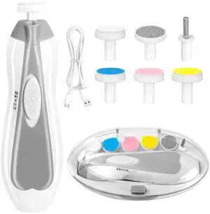 Baby Nail Trimmer Electric, 6 in 1 Rechargeable Baby Nail Clippers Manicure Set Grooming Kit for Toddler Infant or Adults (Grey) Baby Nail Trimmer Electric, 6 in 1 Rechargeable Baby Nail Clippers Manicure Set Grooming Kit for Toddler Infant or Adults (Grey)