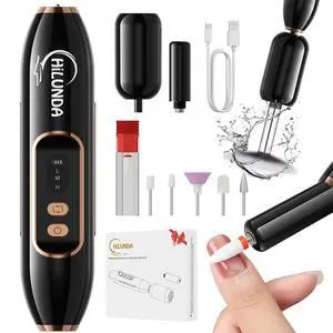 2-in-1 Nail Drill Electric Nail File with Makeup Brush Cleaner Machine (No Bowl), 1500 mAh Battery, Ultra Low Noise, Portable and Rechargeable for Travel & Home 2-in-1 Nail Drill Electric Nail File with Makeup Brush Cleaner Machine (No Bowl), 1500 mAh Battery, Ultra Low Noise, Portable and Rechargeable for Travel & Home