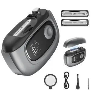 Electric Nail Clipper Adjustable Width, LED Light, Smart Nail File,Black Electric Nail Clipper Adjustable Width, LED Light, Smart Nail File,Black