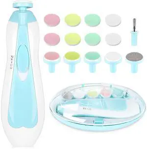 Electric Nail File Drill for Baby No Sharp Claws Hurt, 6 in 1 Safety Cutter Trimmer Clipper for Toes and Fingers (Blue) Electric Nail File Drill for Baby No Sharp Claws Hurt, 6 in 1 Safety Cutter Trimmer Clipper for Toes and Fingers (Blue)