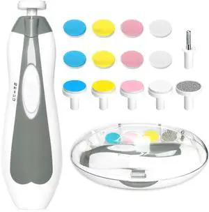 Baby Nail Trimmer Electric, 6 in 1 Baby Nail File Clippers Infant Grooming Kit Manicure Set with Replacement Pads for Toddler or Adults, Grey Baby Nail Trimmer Electric, 6 in 1 Baby Nail File Clippers Infant Grooming Kit Manicure Set with Replacement Pads for Toddler or Adults, Grey