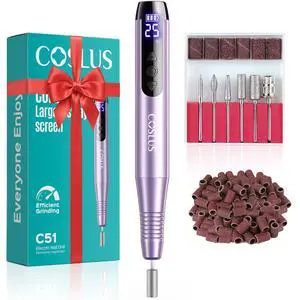 Cordless Nail Drill Electric File: Professional for Acrylic Gel Dip Powder Nails, Portable All-in-One Nail Drill Machine Kit for Manicure & Pedicure, with LED Screen & 25 Speeds, Purple Cordless Nail Drill Electric File: Professional for Acrylic Gel Dip Powder Nails, Portable All-in-One Nail Drill Machine Kit for Manicure & Pedicure, with LED Screen & 25 Speeds, Purple