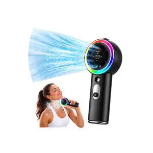 Portable Handheld Turbo Fan with Mist, Ice Cooling Powerful Fan 26000 RPM, 1-199 Speed Adjustable Personal Fan, Dynamic Light, Flashlight, LED, 5000mAh Battery for Travel Office, Home and Outdoor Portable Handheld Turbo Fan with Mist, Ice Cooling Powerful Fan 26000 RPM, 1-199 Speed Adjustable Personal Fan, Dynamic Light, Flashlight, LED, 5000mAh Battery for Travel Office, Home and Outdoor