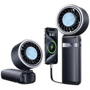 Portable Handheld Fan with Ice Cooling, 12000mAh Powerbank Portable Handheld Fan with Ice Cooling, 12000mAh Powerbank
