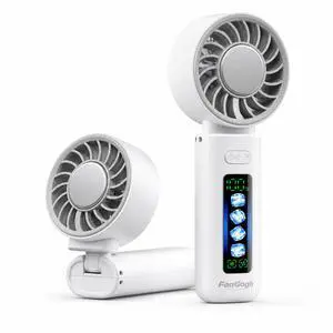 Portable Handheld Turbo Fan, 4 Gear Wind Speed Personal Neck Fan with Cooling Plate, 3000mAh Rechargeable Mini Fan, 3-in-1 Hand Fan for Desk/Beach/Travel, LED Display Lightweight,White Portable Handheld Turbo Fan, 4 Gear Wind Speed Personal Neck Fan with Cooling Plate, 3000mAh Rechargeable Mini Fan, 3-in-1 Hand Fan for Desk/Beach/Travel, LED Display Lightweight,White
