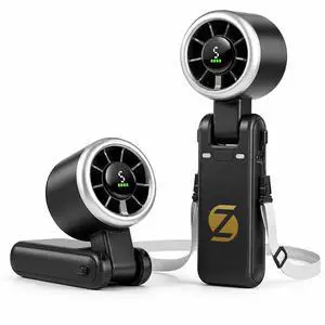 Portable Handheld Turbo Fan - Rechargeable 3-in-1 Mini Personal Fan with 5 Adjustable Speeds - Powerful 13,550 RPM Airflow &12Hrs Cooling - Foldable Hand Fan for Travel, Work & Makeup (Black) Portable Handheld Turbo Fan - Rechargeable 3-in-1 Mini Personal Fan with 5 Adjustable Speeds - Powerful 13,550 RPM Airflow &12Hrs Cooling - Foldable Hand Fan for Travel, Work & Makeup (Black)