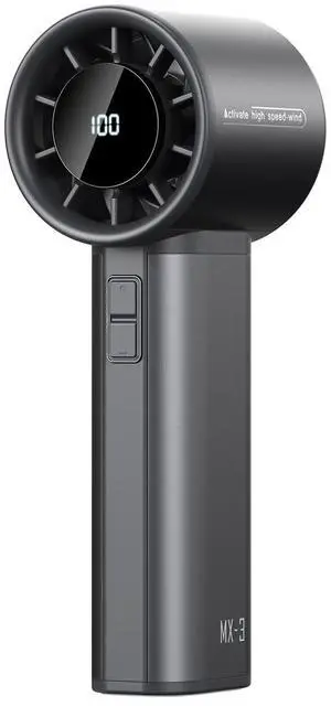Portable Handheld Turbo Fan, 100 Speeds Adjustable Mini Personal Fan, 4500mAh USB-C Rechargeable Battery Operated, Digital Display, Ultra-Quiet & Durable for Travel, Office, Gym, Outdoor Black Portable Handheld Turbo Fan, 100 Speeds Adjustable Mini Personal Fan, 4500mAh USB-C Rechargeable Battery Operated, Digital Display, Ultra-Quiet & Durable for Travel, Office, Gym, Outdoor Black