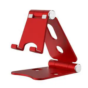 Dual Folding Cell Phone Stand, Adjustable Foldable Desktop Phone Holder for Desk, Aluminum Phone Dock Cradle, Compatible with iPhone 17 16 15 14 13 12 11 Pro Max Air, All 4-8 Phones, Red Dual Folding Cell Phone Stand, Adjustable Foldable Desktop Phone Holder for Desk, Aluminum Phone Dock Cradle, Compatible with iPhone 17 16 15 14 13 12 11 Pro Max Air, All 4-8 Phones, Red