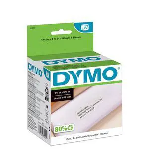 Authentic LW White Mailing Address Labels, For LabelWriter Label Printers, 1-1/8" x 3-1/2", 2 Rolls of 350 (700 Total) Authentic LW White Mailing Address Labels, For LabelWriter Label Printers, 1-1/8" x 3-1/2", 2 Rolls of 350 (700 Total)