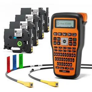 Label Maker Machine with Tapes, E1000 Industrial Cable Wire Labeler Label Maker Machine with Tapes, E1000 Industrial Cable Wire Labeler