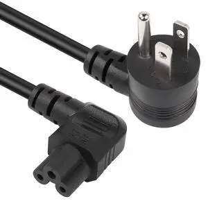 90 Degrees 3 Prong AC to IEC320 C5 Power Cord,10A 125V Down Angle NEMA 5-15P to 3-Slot Mickey Mouse Universal Power Cable for Notebook Computers, TV, Monitors-4.9Ft (Black-Right C5) 90 Degrees 3 Prong AC to IEC320 C5 Power Cord,10A 125V Down Angle NEMA 5-15P to 3-Slot Mickey Mouse Universal Power Cable for Notebook Computers, TV, Monitors-4.9Ft (Black-Right C5)