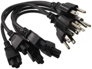 5-Pack 1ft 3-Prong Laptop/Notebook Short AC Power Cable, NEMA 5-15P to IEC-60320-C5 Plugs, PC-10801-5 5-Pack 1ft 3-Prong Laptop/Notebook Short AC Power Cable, NEMA 5-15P to IEC-60320-C5 Plugs, PC-10801-5