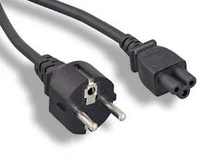Power Cord - 6 Feet - Black | 2-Prong, CEE 7/7 SCHUKO (Europe) to IEC 60320 C5, 18AWG, 10amps Power Cord - 6 Feet - Black | 2-Prong, CEE 7/7 SCHUKO (Europe) to IEC 60320 C5, 18AWG, 10amps