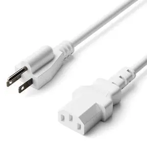 3 FT 3-Prong AC White Power Cable for Computers, Servers, Desktops, Medical Equipment - NEMA 5-15P to C13 / IEC 320 - C13 Power Supply Cord 3 Feet (0.9 Meter), White 3 FT 3-Prong AC White Power Cable for Computers, Servers, Desktops, Medical Equipment - NEMA 5-15P to C13 / IEC 320 - C13 Power Supply Cord 3 Feet (0.9 Meter), White