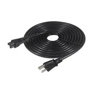 3-Slot Universal AC Power Cord - 6Ft Replacement 3 Prong Laptop Power Cable, NEMA 5-15P to IEC C5 Connector, SJT 18 Gauge, Black 3-Slot Universal AC Power Cord - 6Ft Replacement 3 Prong Laptop Power Cable, NEMA 5-15P to IEC C5 Connector, SJT 18 Gauge, Black
