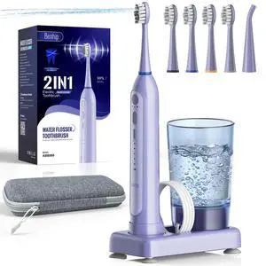Electric Toothbrush with Water Flosser Combo for Teeth Brushing & Flossing, Sonic Electric Toothbrush for Adults, Cordless Water Flosser for Home & Travel, Portable Travel Case Included Electric Toothbrush with Water Flosser Combo for Teeth Brushing & Flossing, Sonic Electric Toothbrush for Adults, Cordless Water Flosser for Home & Travel, Portable Travel Case Included