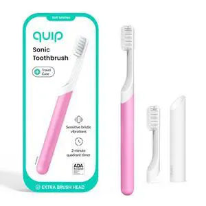 Sonic Toothbrush for Adults with Timer - Includes Extra Brush Head and Travel Cover Mount - Electric, Soft Bristle Refill Head, Plastic Handle, 3 Month Battery Life - Travel Toothbrush - Magenta Sonic Toothbrush for Adults with Timer - Includes Extra Brush Head and Travel Cover Mount - Electric, Soft Bristle Refill Head, Plastic Handle, 3 Month Battery Life - Travel Toothbrush - Magenta