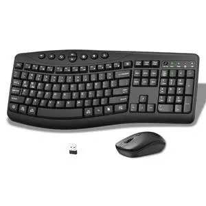 Wireless Keyboard and Mouse Combo, 2.4G Quiet Ergonomic Curved Keys(Black) Wireless Keyboard and Mouse Combo, 2.4G Quiet Ergonomic Curved Keys(Black)