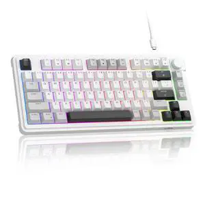 80% Gaming Keyboard, RGB Backlit Wired Mechanical Feel Keyboard with Volume Knob, 80 Keys Compact USB Keyboard, 19-Key Rollover, Multimedia Keys for PC, Computer, Laptop, Windows 80% Gaming Keyboard, RGB Backlit Wired Mechanical Feel Keyboard with Volume Knob, 80 Keys Compact USB Keyboard, 19-Key Rollover, Multimedia Keys for PC, Computer, Laptop, Windows