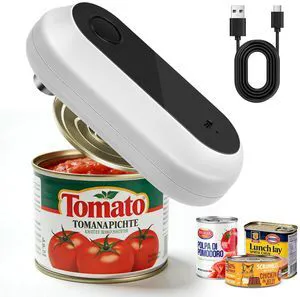 Electric Can Opener,Rechargeable One Touch Side Cut Opener for Seniors Fits Almost All Can Sizes,Smooth Edge, Handfree, Wall Mounted Small Size(White) Electric Can Opener,Rechargeable One Touch Side Cut Opener for Seniors Fits Almost All Can Sizes,Smooth Edge, Handfree, Wall Mounted Small Size(White)
