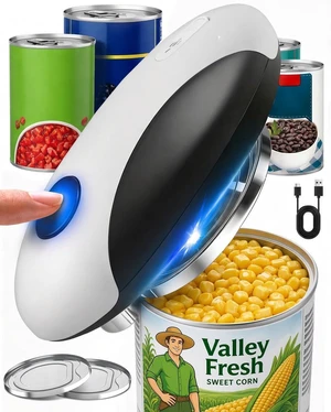 Electric Can Opener, Automatic One Touch Smooth Side Cut Opener | Rechargeable Hands Free Electric Can Opener with Smooth Edge Side Cut for Seniors, Arthritis, & Easy Kitchen Use Electric Can Opener, Automatic One Touch Smooth Side Cut Opener | Rechargeable Hands Free Electric Can Opener with Smooth Edge Side Cut for Seniors, Arthritis, & Easy Kitchen Use